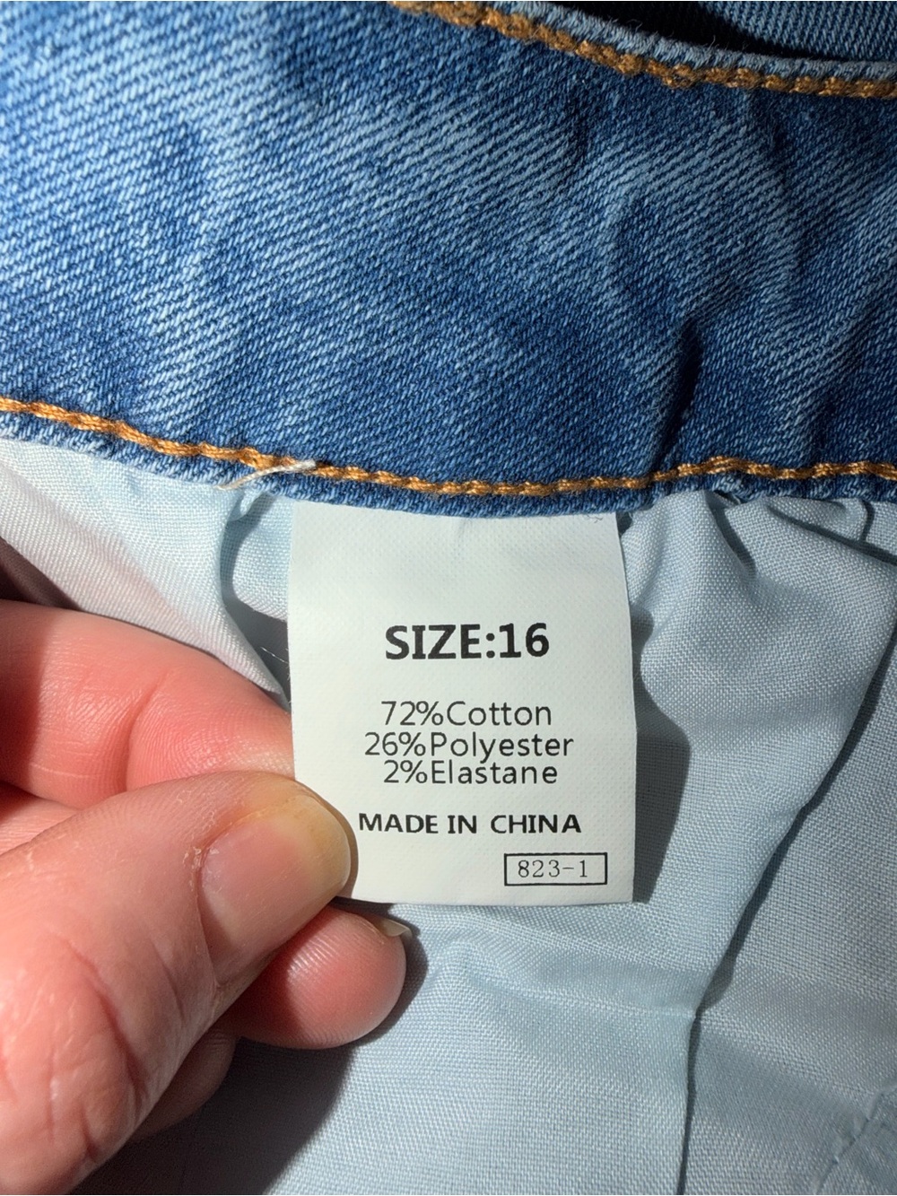 Sidefeel NWOT Size 16 Wide Leg Jeans Light Wash Cuffed Hem Drawstring - Picture 9 of 12